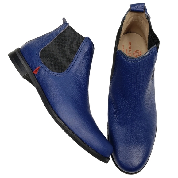 Marc JosephNIB Webster Bootie Blue Grainy Leather Pull On Boots Boy's 3